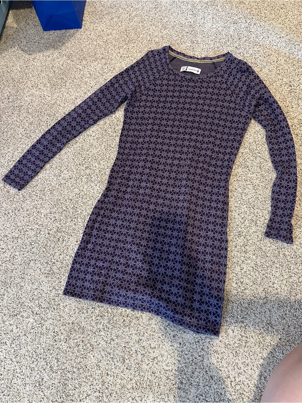 Smartwool Purple Geometric Crew Neck Dress